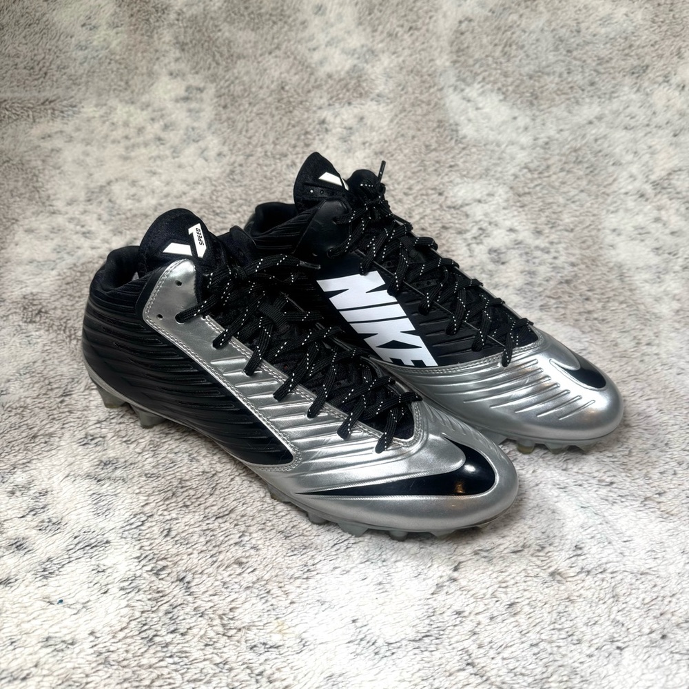 Nike Vapor Speed Football Cleats Mens Size 12.5‎ Black Silver 668839-023